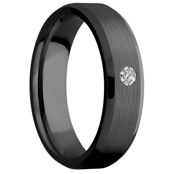 Zirconium + Satin , Polish Finish All Rings Men's Wedding Band