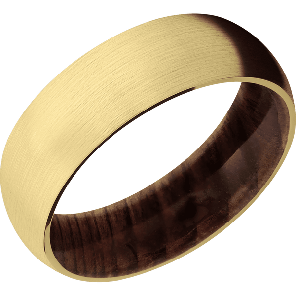 14K Yellow Gold + Satin Finish + Sequoia All Rings Men's Wedding Band