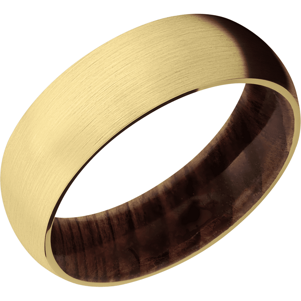 14K Yellow Gold + Satin Finish + Sequoia