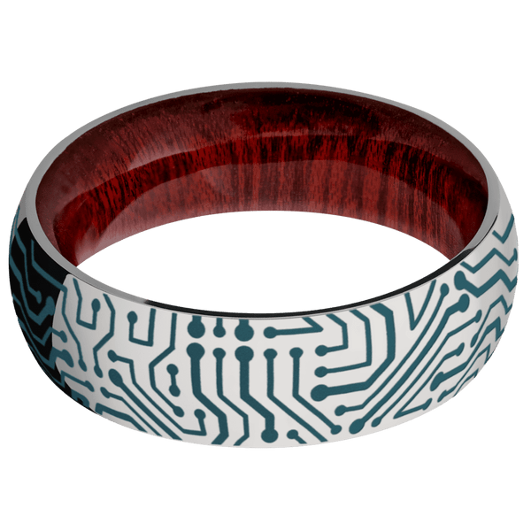 Titanium + Polish Finish + Blood Wood