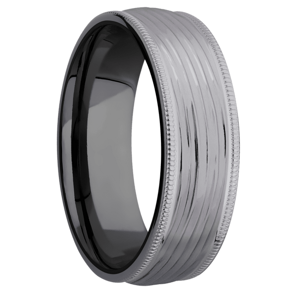 Tantalum + Treebark3 Finish + Zirconium Included in Sale Pricing Men's Wedding Band