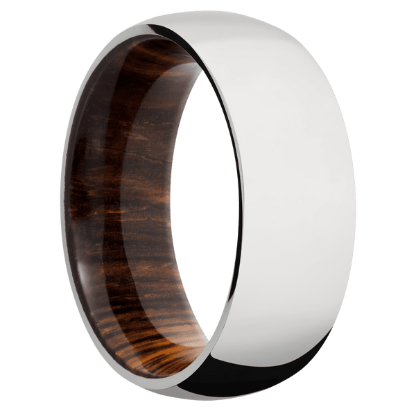 Platinum + Polish Finish + Cocobolo All Rings Men's Wedding Band