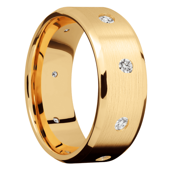 14K Yellow Gold + Satin , Polish Finish
