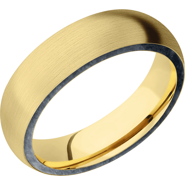 14K Yellow Gold + Satin Finish All Rings Men's Wedding Band