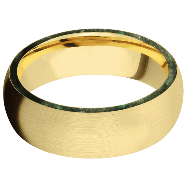 14K Yellow Gold + Satin Finish All Rings Men's Wedding Band
