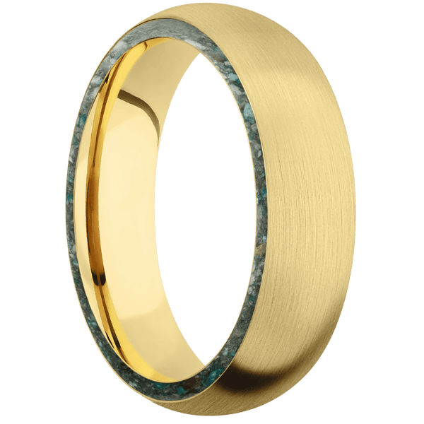 14K Yellow Gold + Satin Finish All Rings Men's Wedding Band