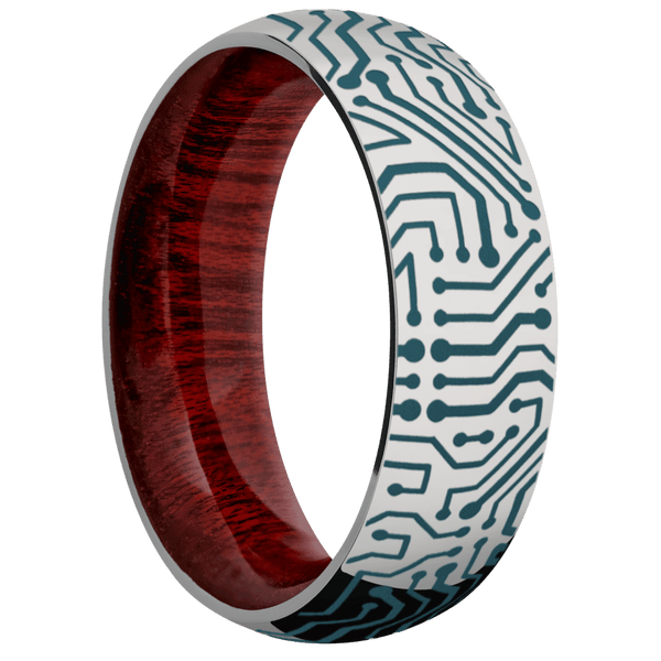 Titanium + Polish Finish + Blood Wood