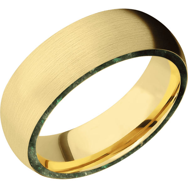 14K Yellow Gold + Satin Finish All Rings Men's Wedding Band