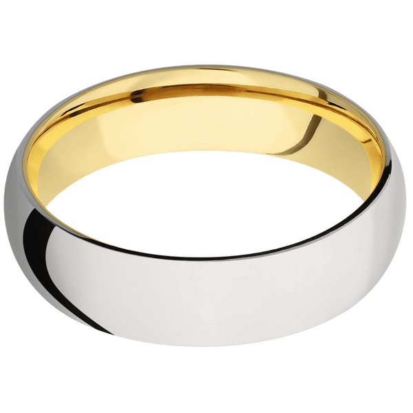 Platinum + Polish Finish + 14K Yellow Gold All Rings Men's Wedding Band