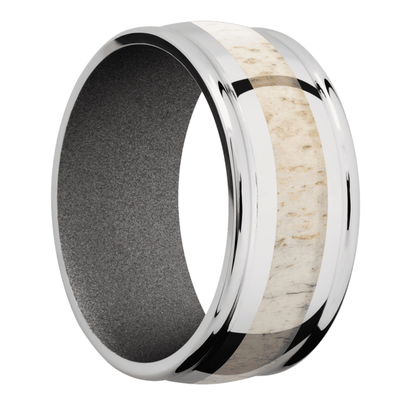 Cobalt Chrome + Polish , Polish Finish + Gun Metal Grey All Rings Men's Wedding Band