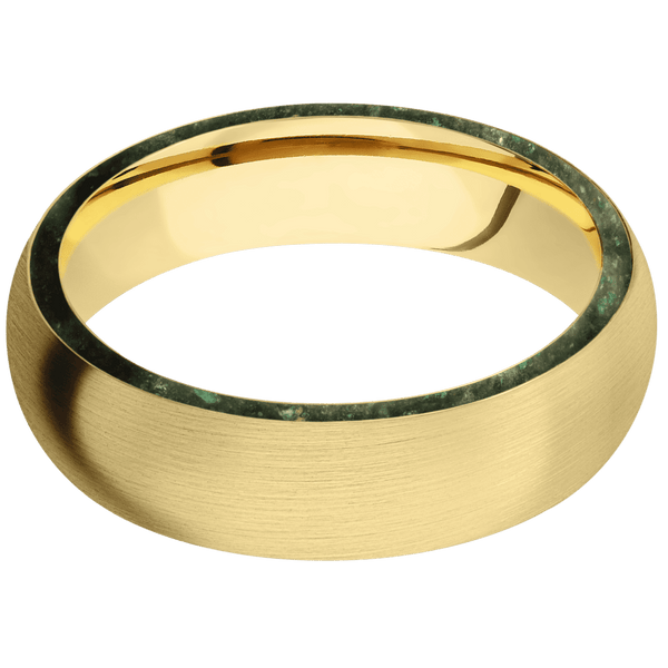 14K Yellow Gold + Satin Finish All Rings Men's Wedding Band