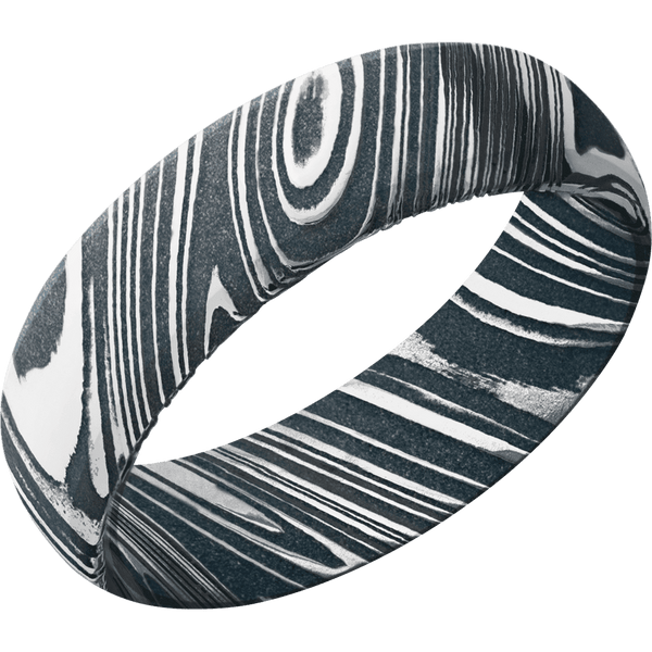 Woodgrain + Polish Finish All Rings Men's Wedding Band