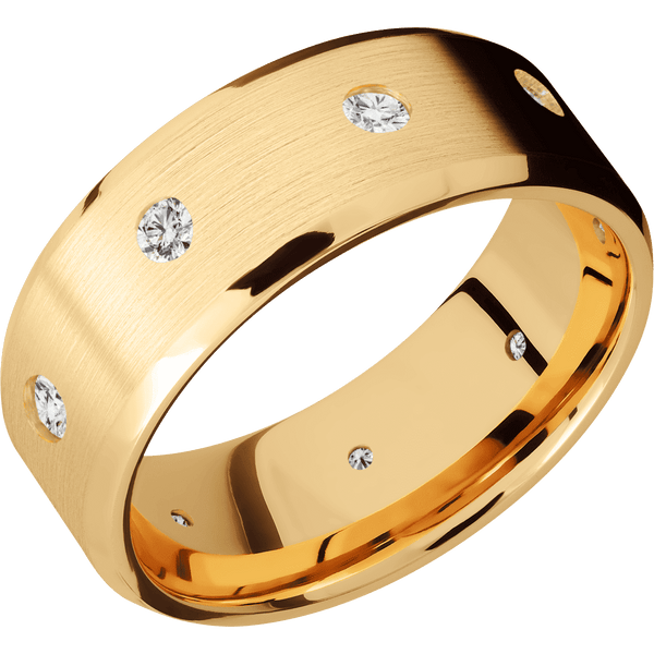 14K Yellow Gold + Satin , Polish Finish