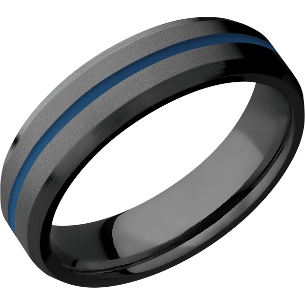Zirconium + Bead , Satin Finish Included in Sale Pricing Men's Wedding Band