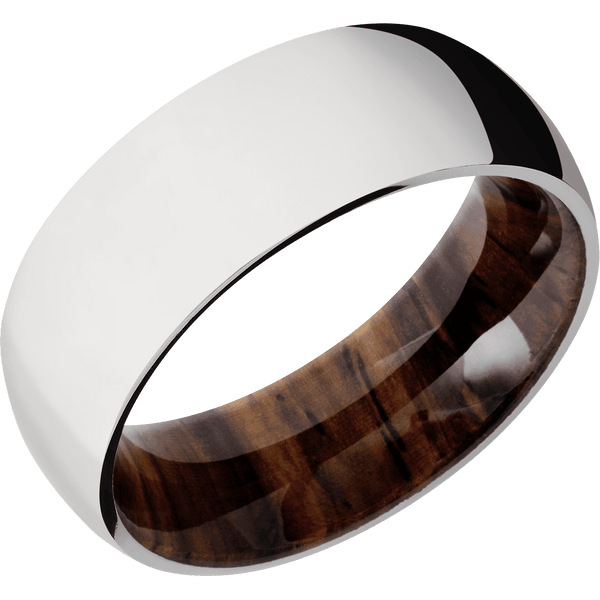 Platinum + Polish Finish + Cocobolo All Rings Men's Wedding Band