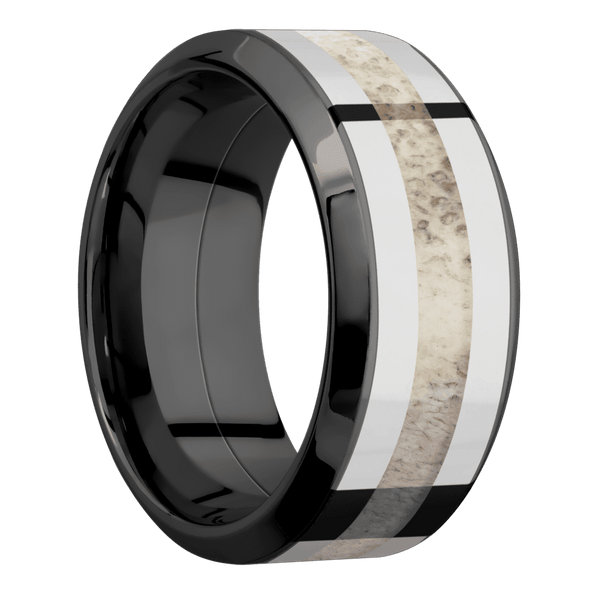 Zirconium + Polish , Polish Finish All Rings Men's Wedding Band