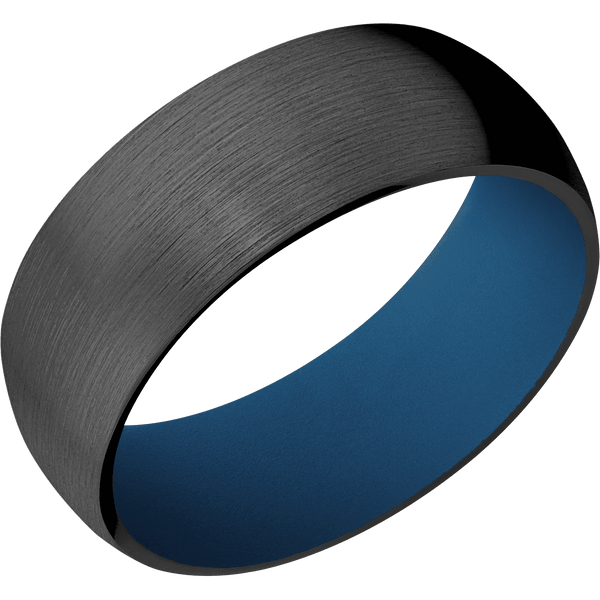 Zirconium + Satin Finish + Ridgeway Blue All Rings Men's Wedding Band