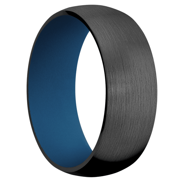 Zirconium + Satin Finish + Ridgeway Blue All Rings Men's Wedding Band