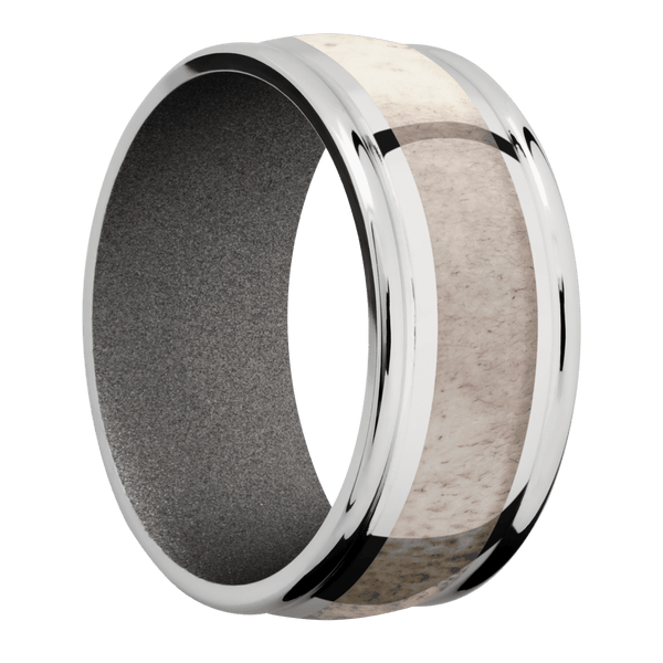 Cobalt Chrome + Polish , Polish Finish + Gun Metal Grey All Rings Men's Wedding Band