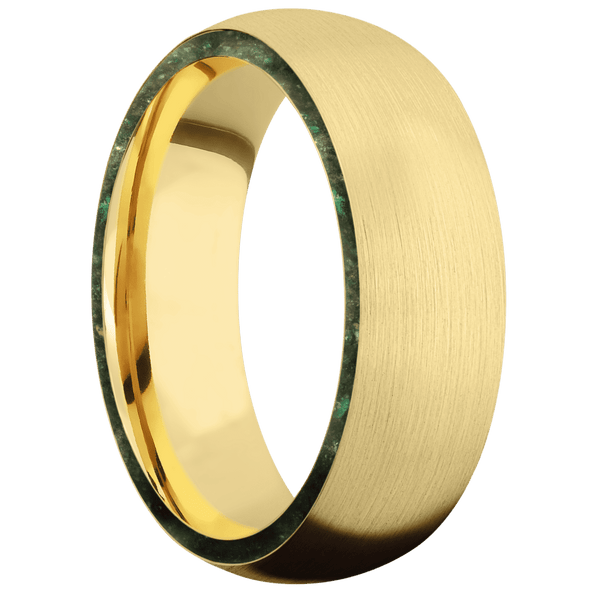 14K Yellow Gold + Satin Finish All Rings Men's Wedding Band