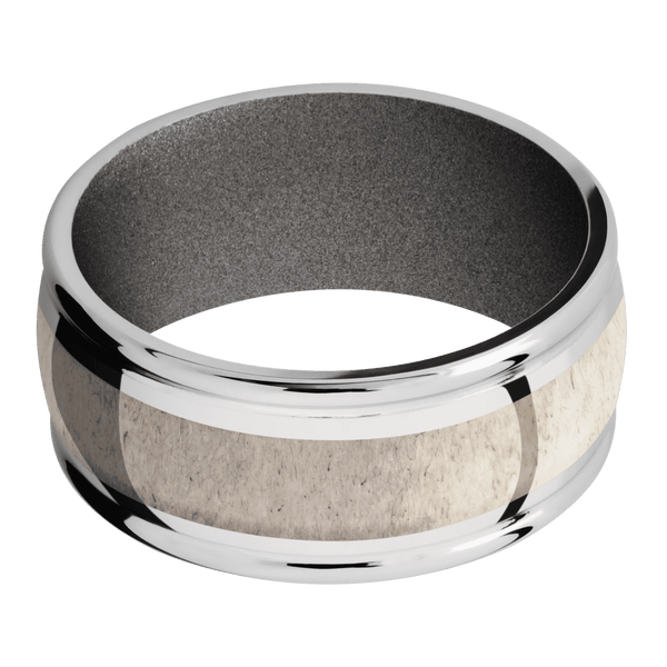 Cobalt Chrome + Polish , Polish Finish + Gun Metal Grey All Rings Men's Wedding Band