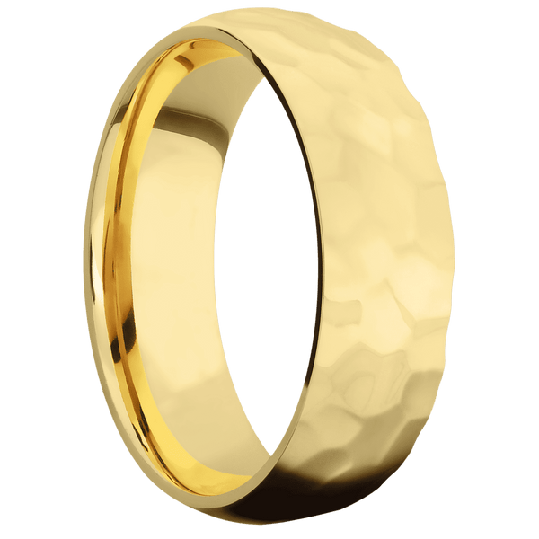 10K Yellow Gold + Rockpolish Finish All Rings Men's Wedding Band