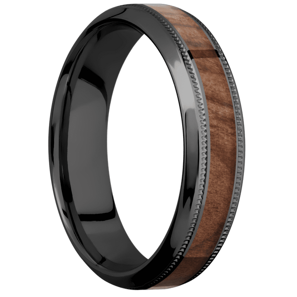 Zirconium + Polish , Polish Finish All Rings Men's Wedding Band