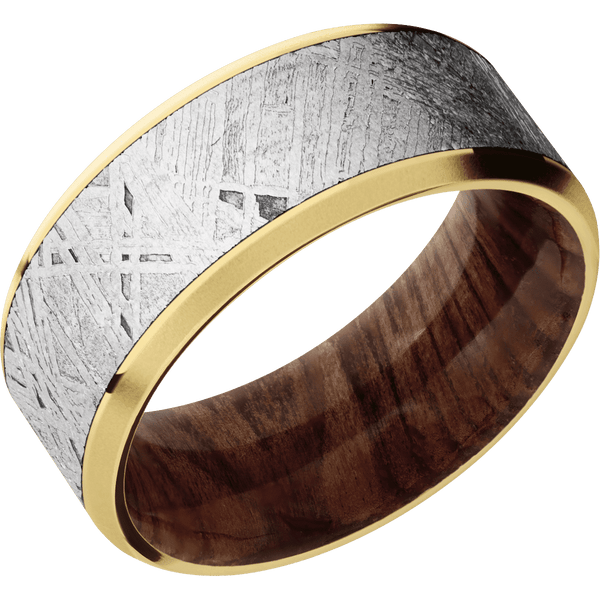 14K Yellow Gold + Polish , Bead Finish + Sequoia All Rings Men's Wedding Band