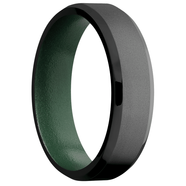 Zirconium + Bead , Polish Finish + Eastern Green Included in Sale Pricing Men's Wedding Band
