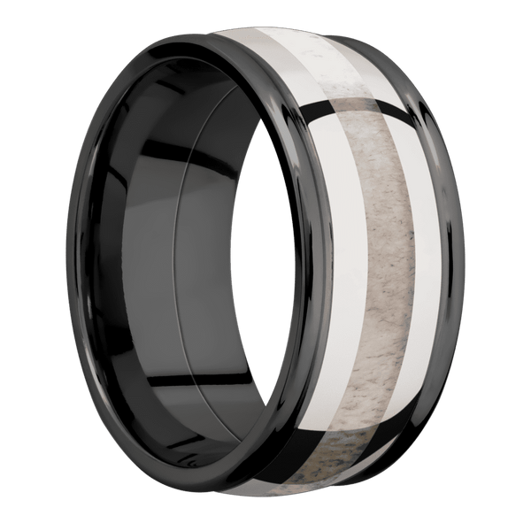Zirconium + Polish , Polish Finish All Rings Men's Wedding Band