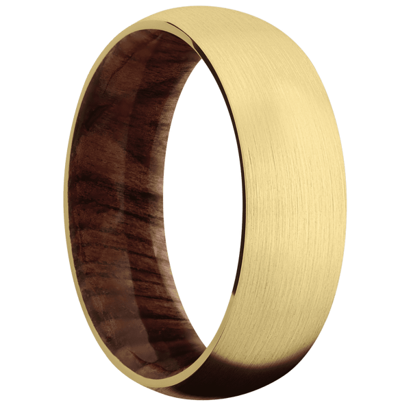 14K Yellow Gold + Satin Finish + Sequoia All Rings Men's Wedding Band