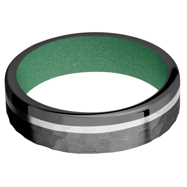 Zirconium + Hammer , Polish Finish + Squatch Included in Sale Pricing Men's Wedding Band