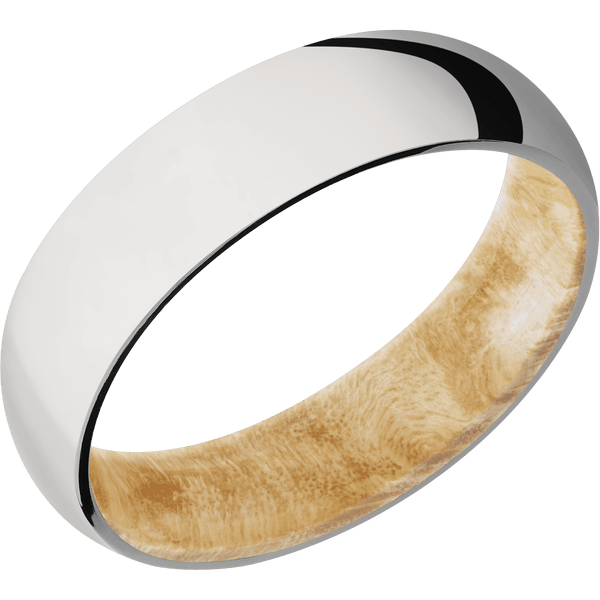 Platinum + Polish Finish + Boxelder Burl All Rings Men's Wedding Band