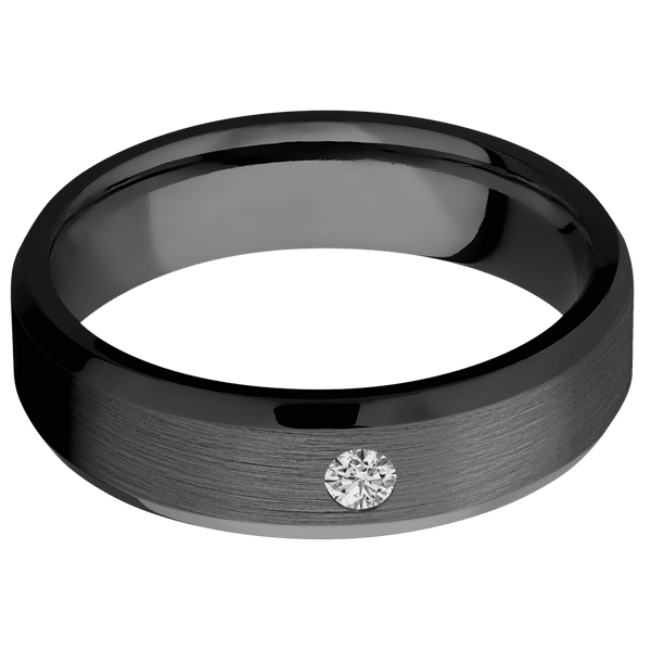 Zirconium + Satin , Polish Finish All Rings Men's Wedding Band
