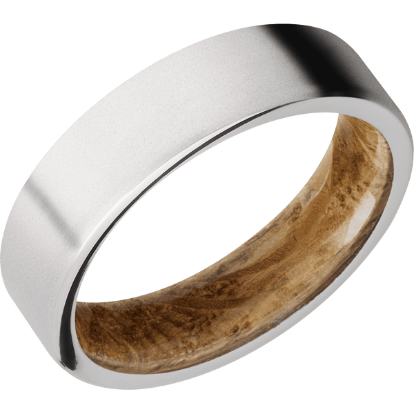 Platinum + Bead Finish + Whiskey Barrel All Rings Men's Wedding Band