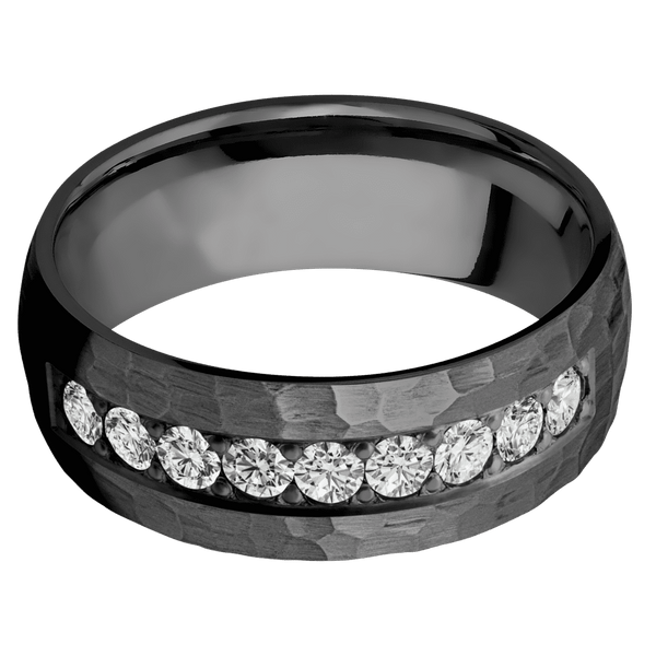 Zirconium + Hammer Finish All Rings Men's Wedding Band