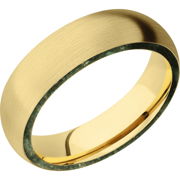 14K Yellow Gold + Satin Finish All Rings Men's Wedding Band