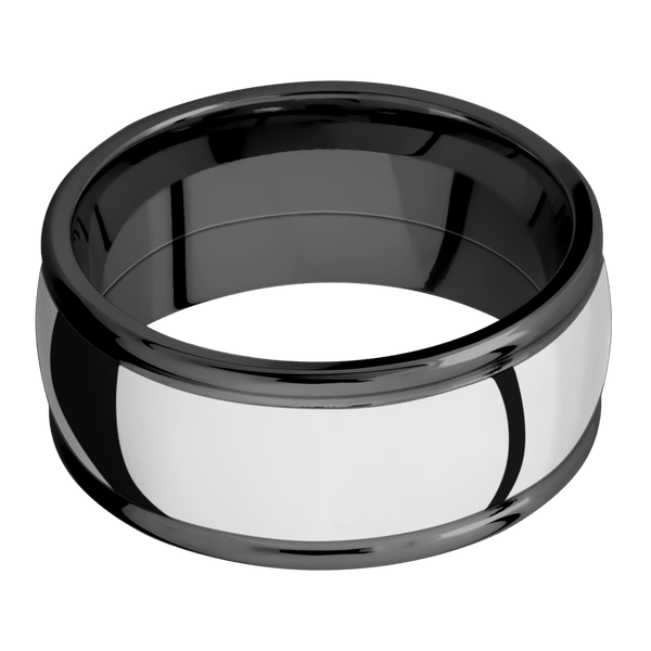 Zirconium + Polish , Polish Finish All Rings Men's Wedding Band