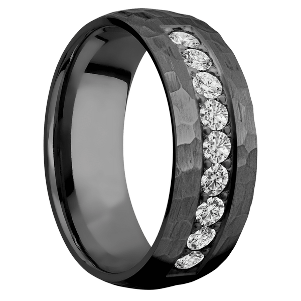 Zirconium + Hammer Finish All Rings Men's Wedding Band