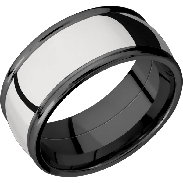 Zirconium + Polish , Polish Finish All Rings Men's Wedding Band