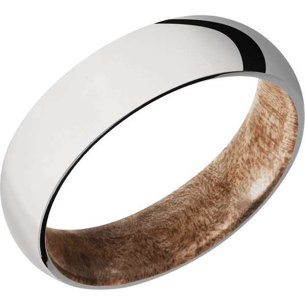Platinum + Polish Finish + Maple Burl All Rings Men's Wedding Band