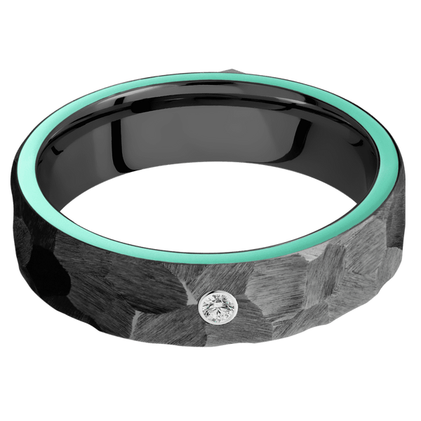 Zirconium + Rock Finish All Rings Men's Wedding Band