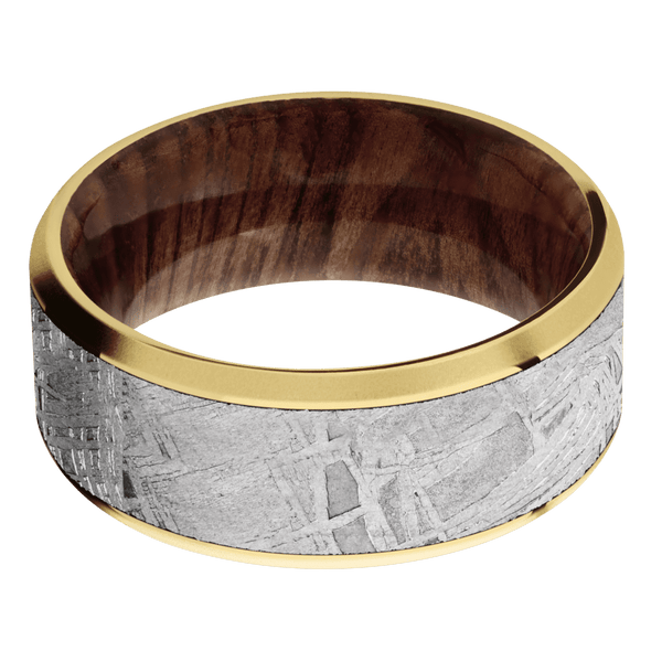 14K Yellow Gold + Polish , Bead Finish + Sequoia All Rings Men's Wedding Band