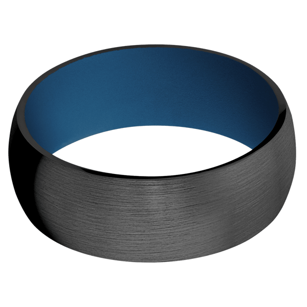 Zirconium + Satin Finish + Ridgeway Blue All Rings Men's Wedding Band
