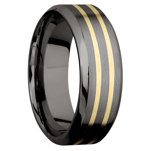 Tantalum Noir + Satin , Polish Finish All Rings Men's Wedding Band