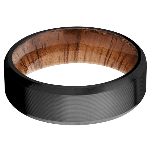 Zirconium + Machine , Satin Finish + Koa Included in Sale Pricing Men's Wedding Band