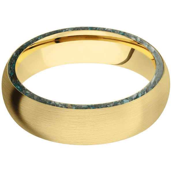 14K Yellow Gold + Satin Finish All Rings Men's Wedding Band
