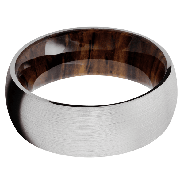 Platinum + Satin Finish + Cocobolo All Rings Men's Wedding Band