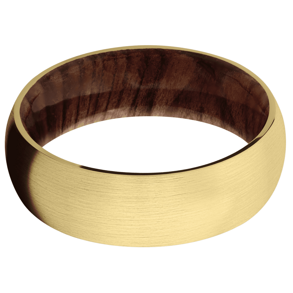 14K Yellow Gold + Satin Finish + Sequoia