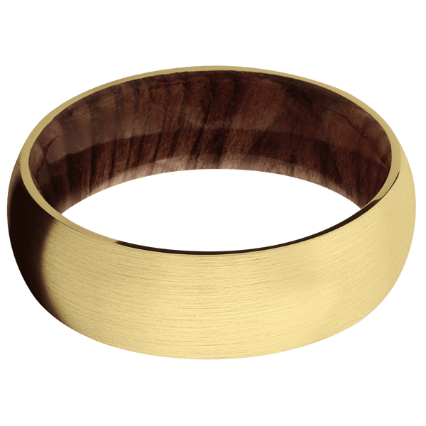14K Yellow Gold + Satin Finish + Sequoia All Rings Men's Wedding Band
